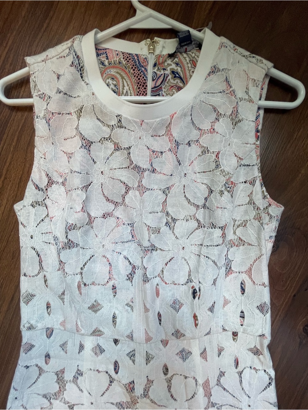 Tommy Hilfiger White Floral Lace Sleeveless dress